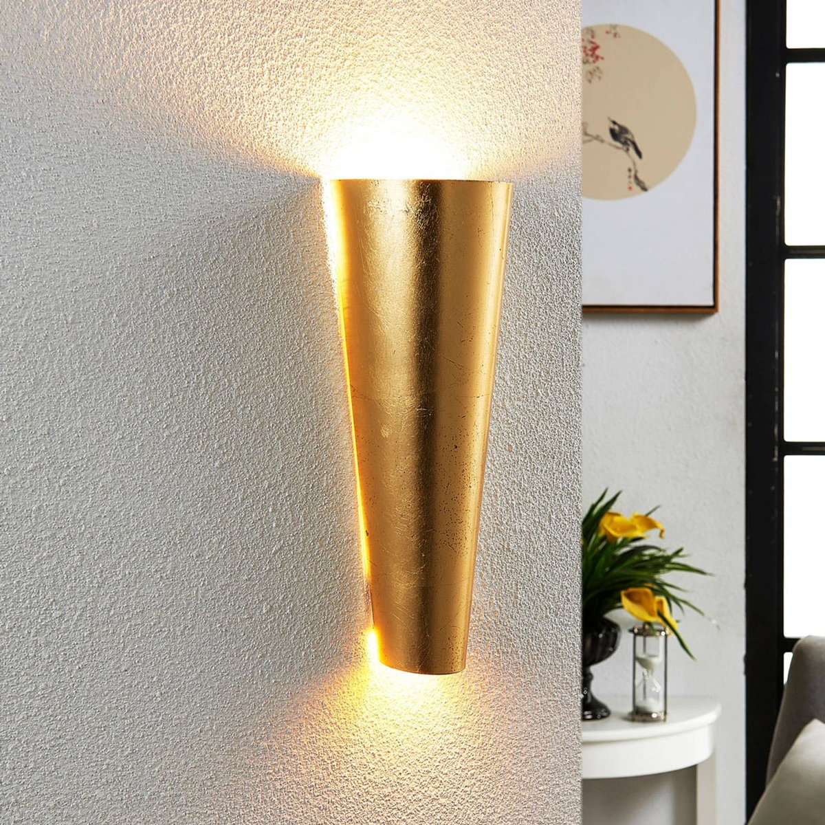 Applique en métal moderneLED, Conan doré mat, LINDBY