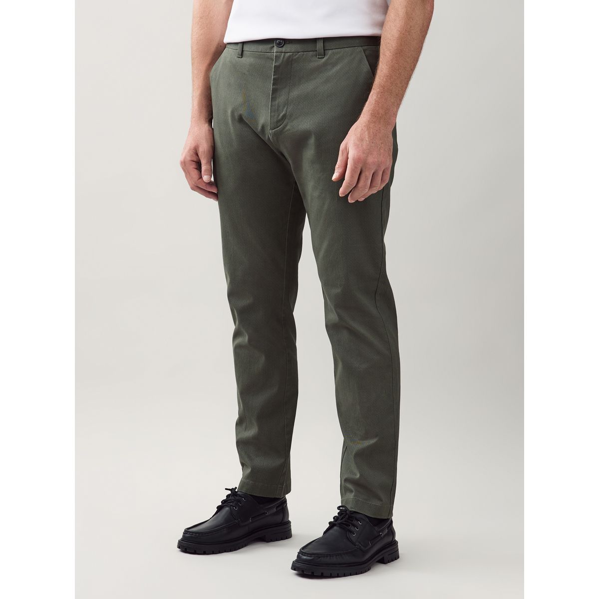 Pantalon chino doux stretch imprimé vert, NEXT