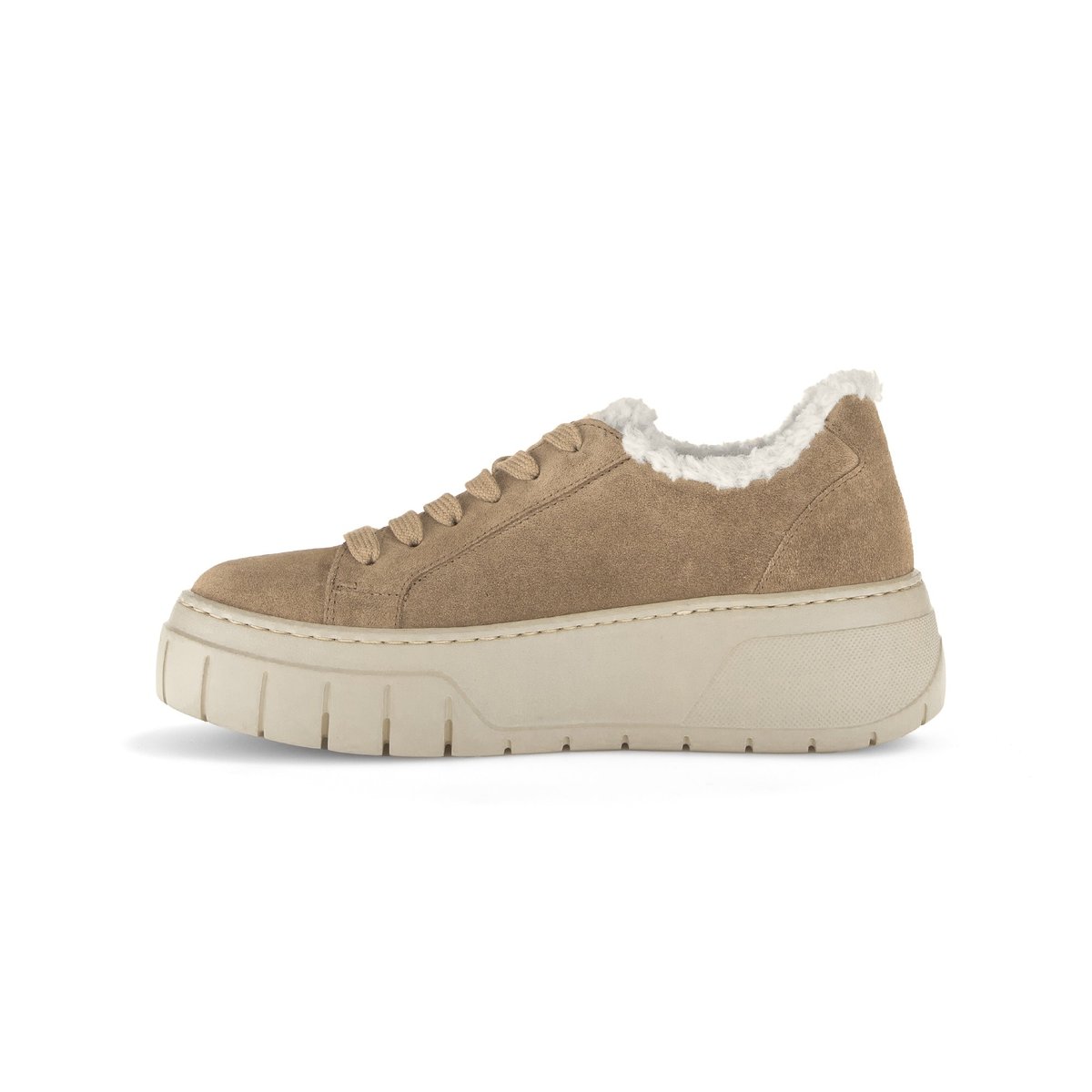 Baskets en velours à talon compensé beige velours, GABOR
