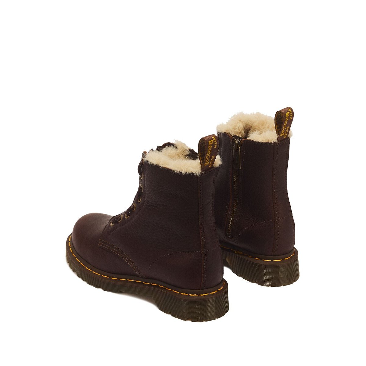 Botas 1460, forradas, em pele, Grizzly castanho, DR. MARTENS