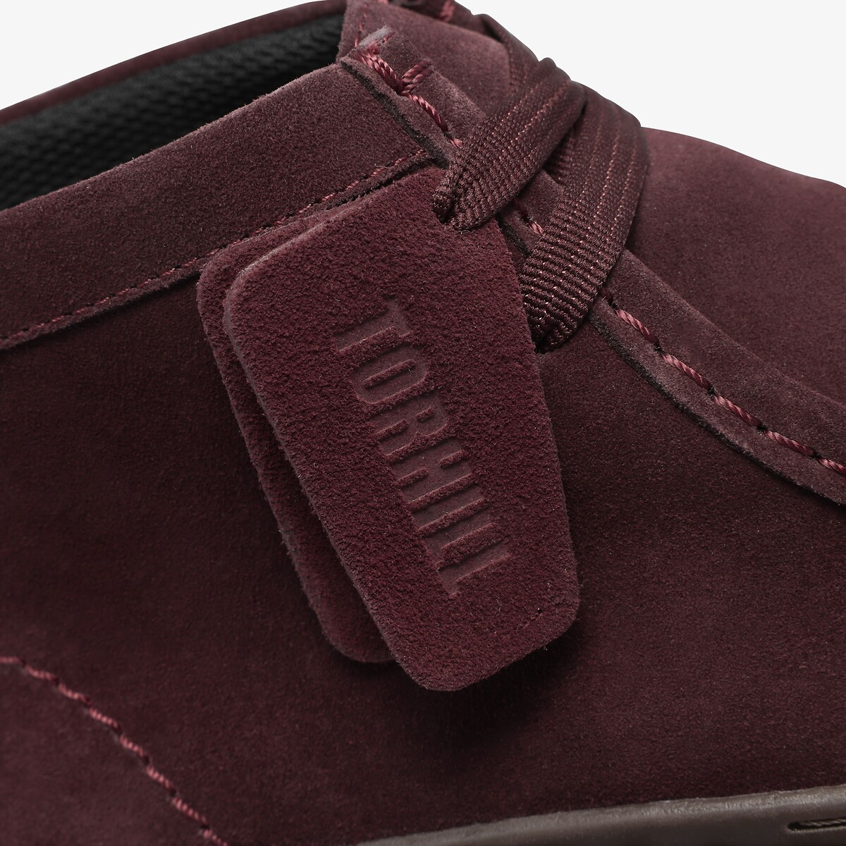 Torhill Moss suede shoes burgundy, CLARKS
