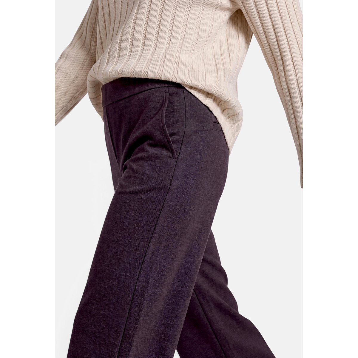Pantalon casual à jambes larges anthracite melange, ZERO