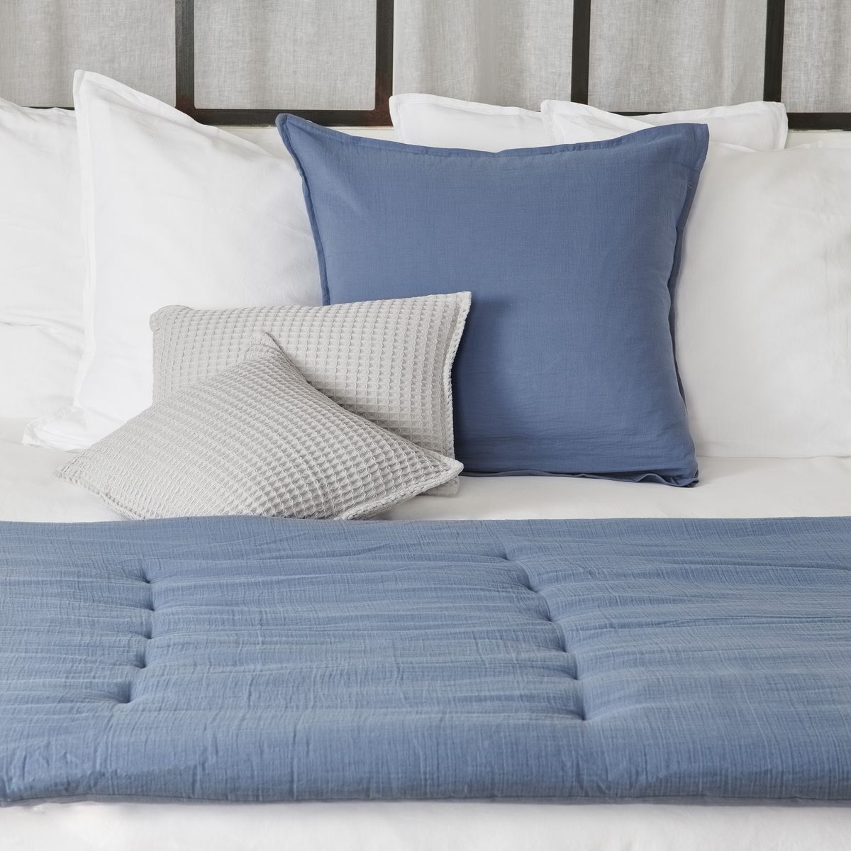 Edredon Nuage - Gaze de Coton bleu jean, TRADITION DES VOSGES