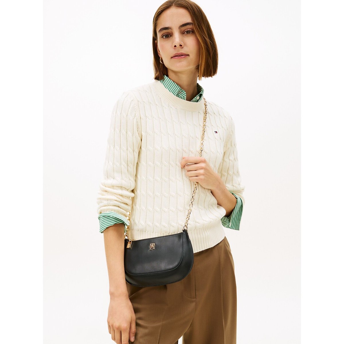 TH Glam Mini Chain Shoulder Bag black, TOMMY HILFIGER