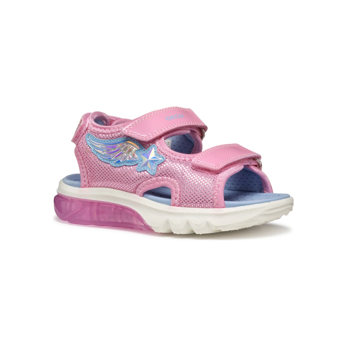 Baskets À Led J SANDAL CIBERDRON rose/bleu ciel clair, GEOX