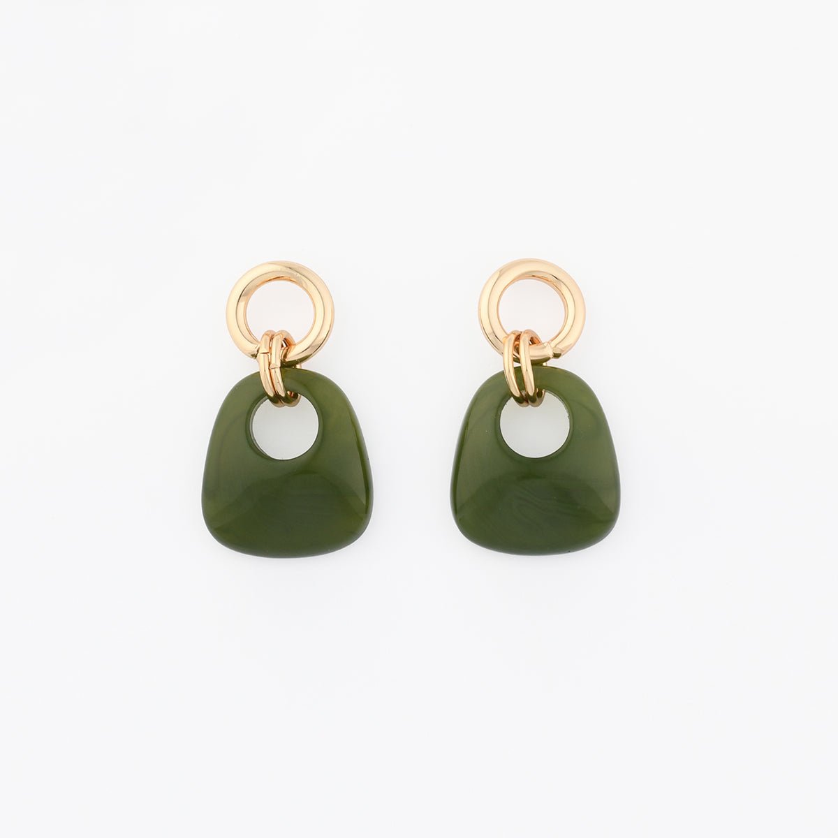 Boucles d'oreilles vertes en résine vert, BALABOOSTE