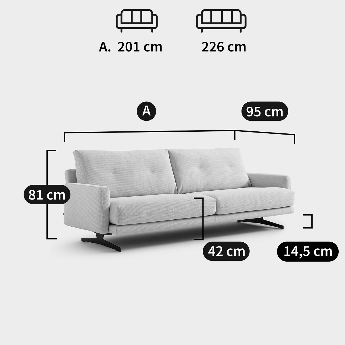 Chenille fluwelen zetel, Delicato wit, AM.PM