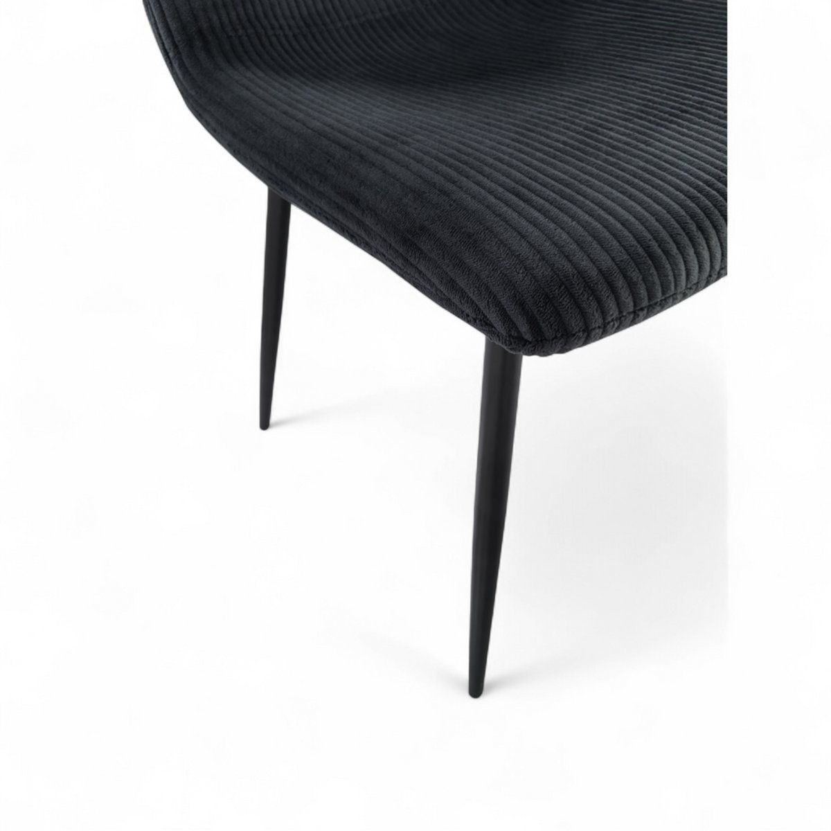 Chaise repas velours côtelé noir, ZAGO