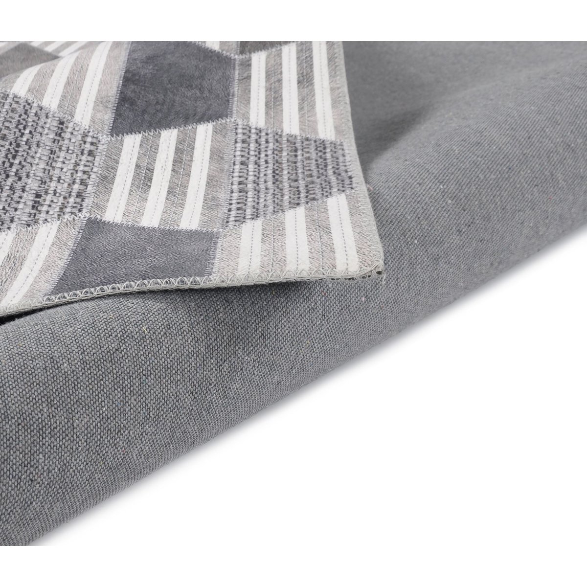 Tapis imprimé Serena, aspect cuir, plat gris multicolore, GINO FALCONE