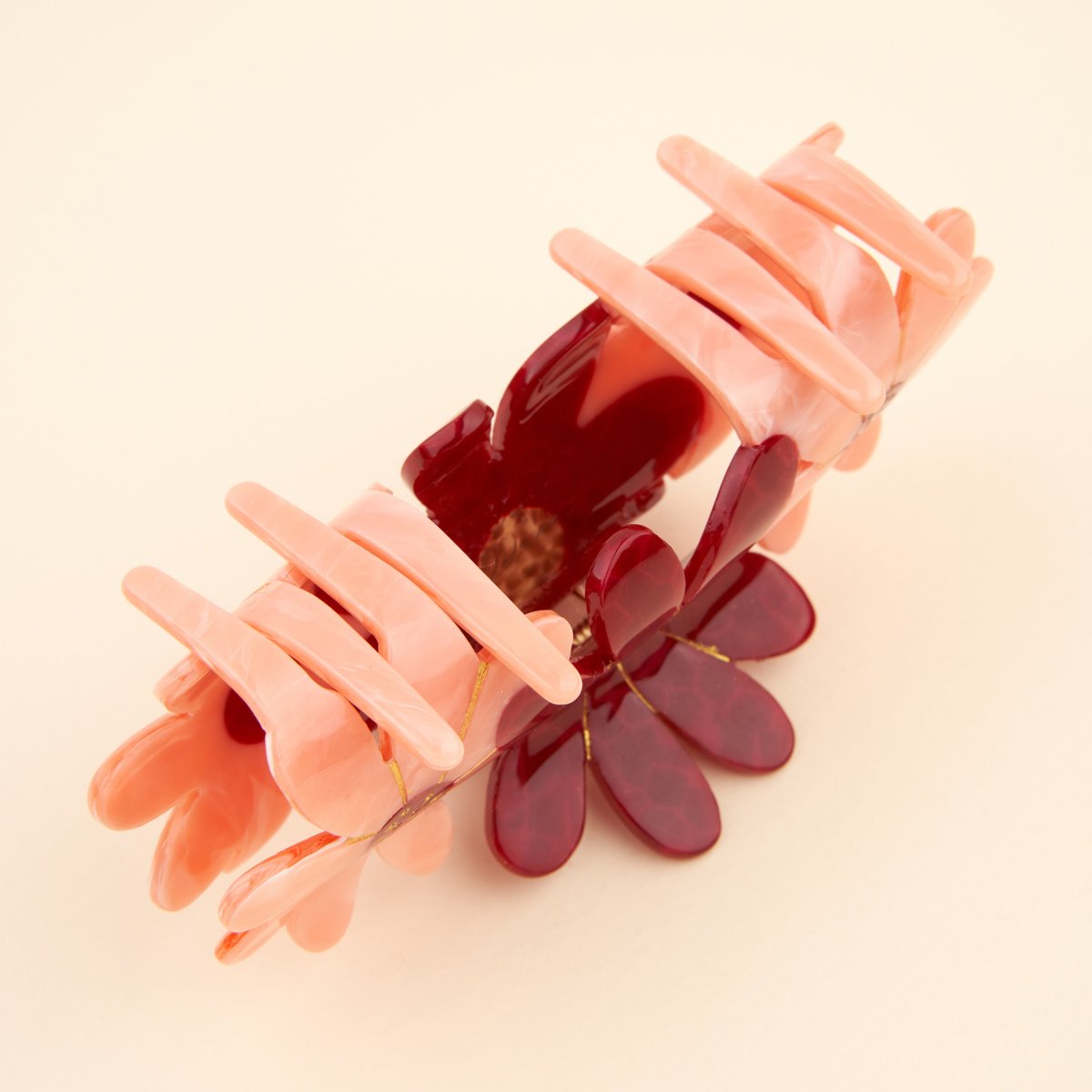 Pince à cheveux Trio FLEUR ROSE rose, COUCOU SUZETTE