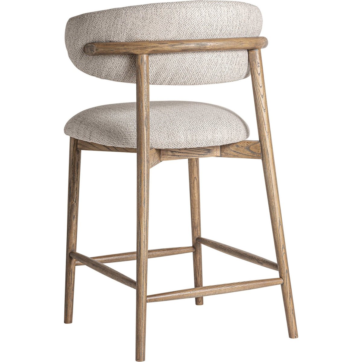 Tabouret de bar colonial en bois de frêne marron bois naturel chaleureux, RECOLLECTION