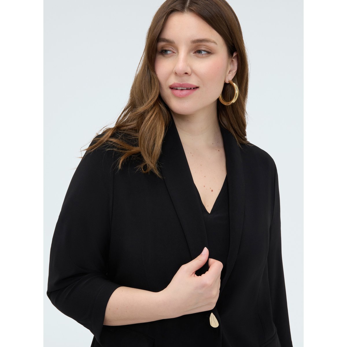 Blazer avec manches trois-quarts noir, FIORELLA RUBINO