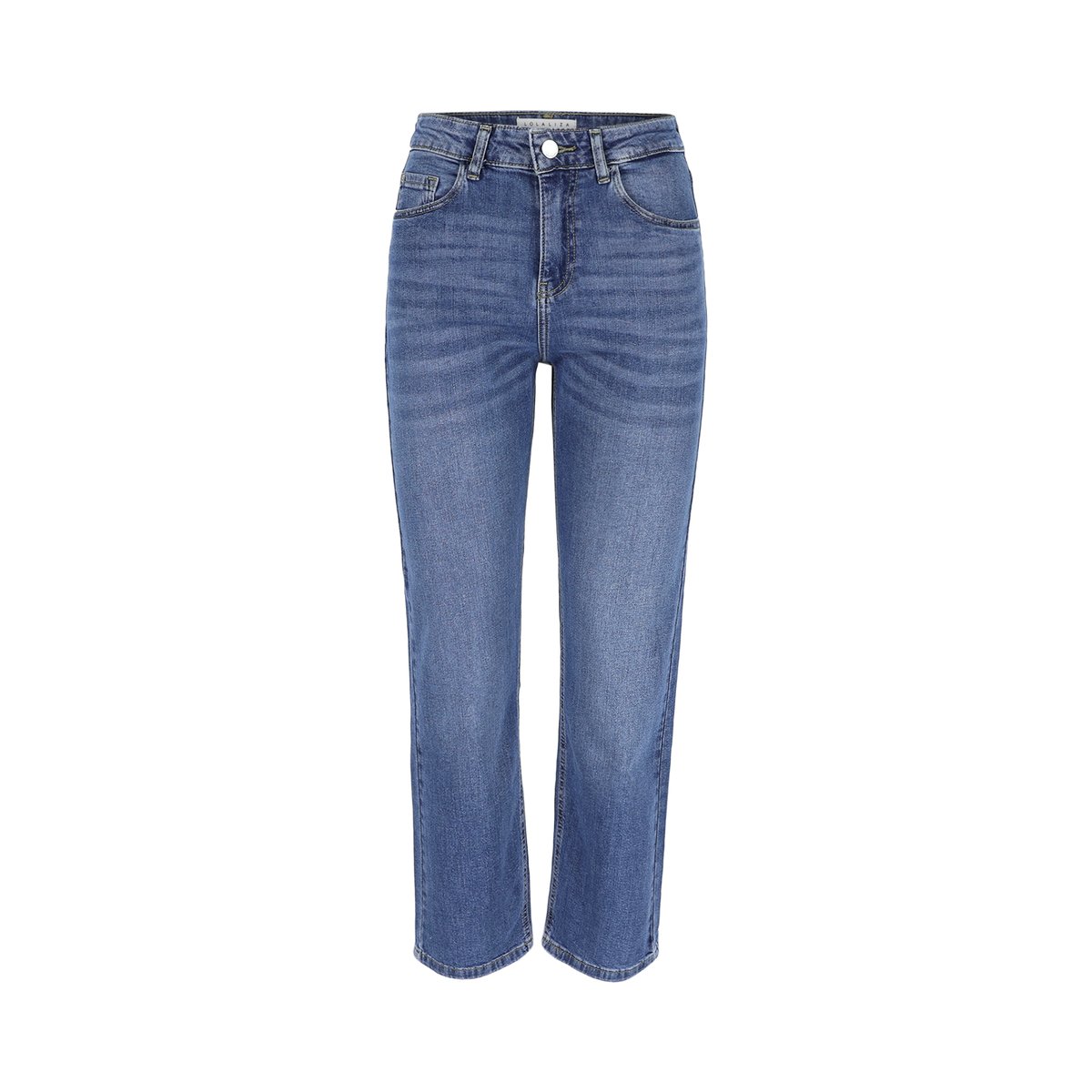 Jean droit taille haute medium blue, LOLALIZA