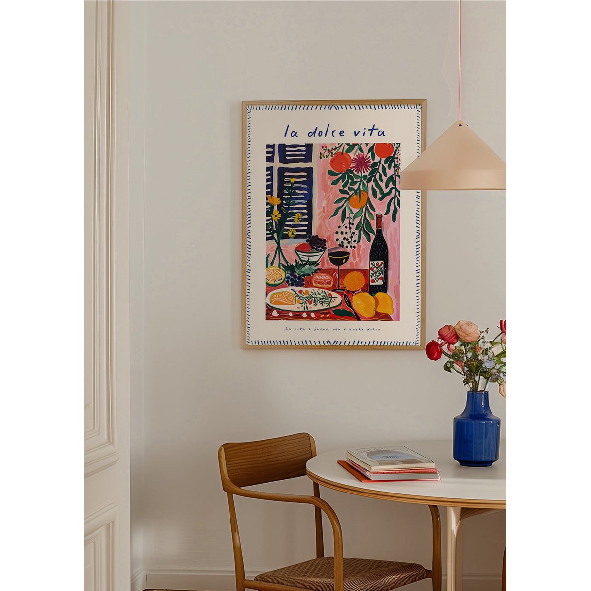 Affiche avec tableau décoratif, 50 x 70 cm beige, HANNUN
