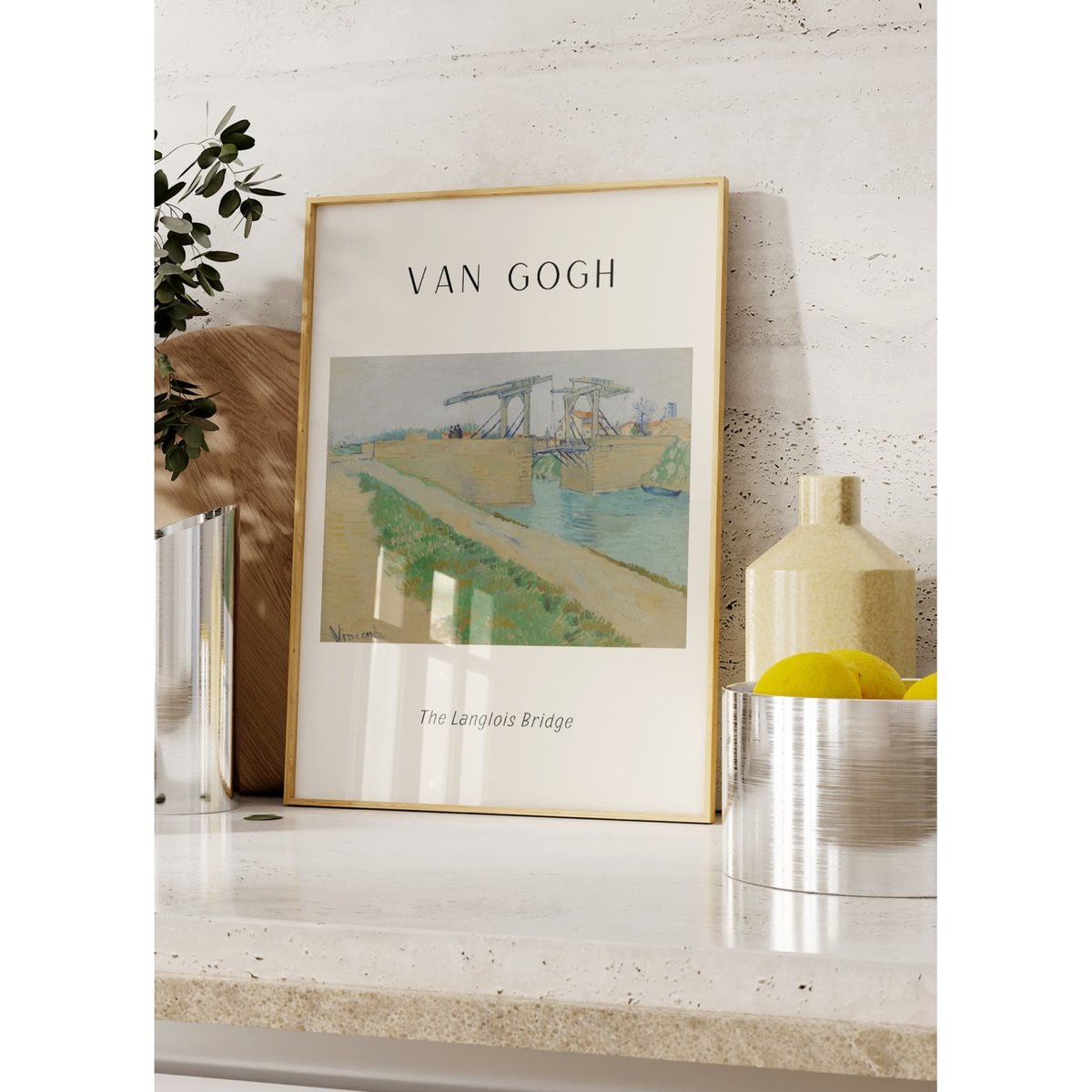 Affiche Van Gogh - The Langlois Bridge blanc, L'AFFICHERIE