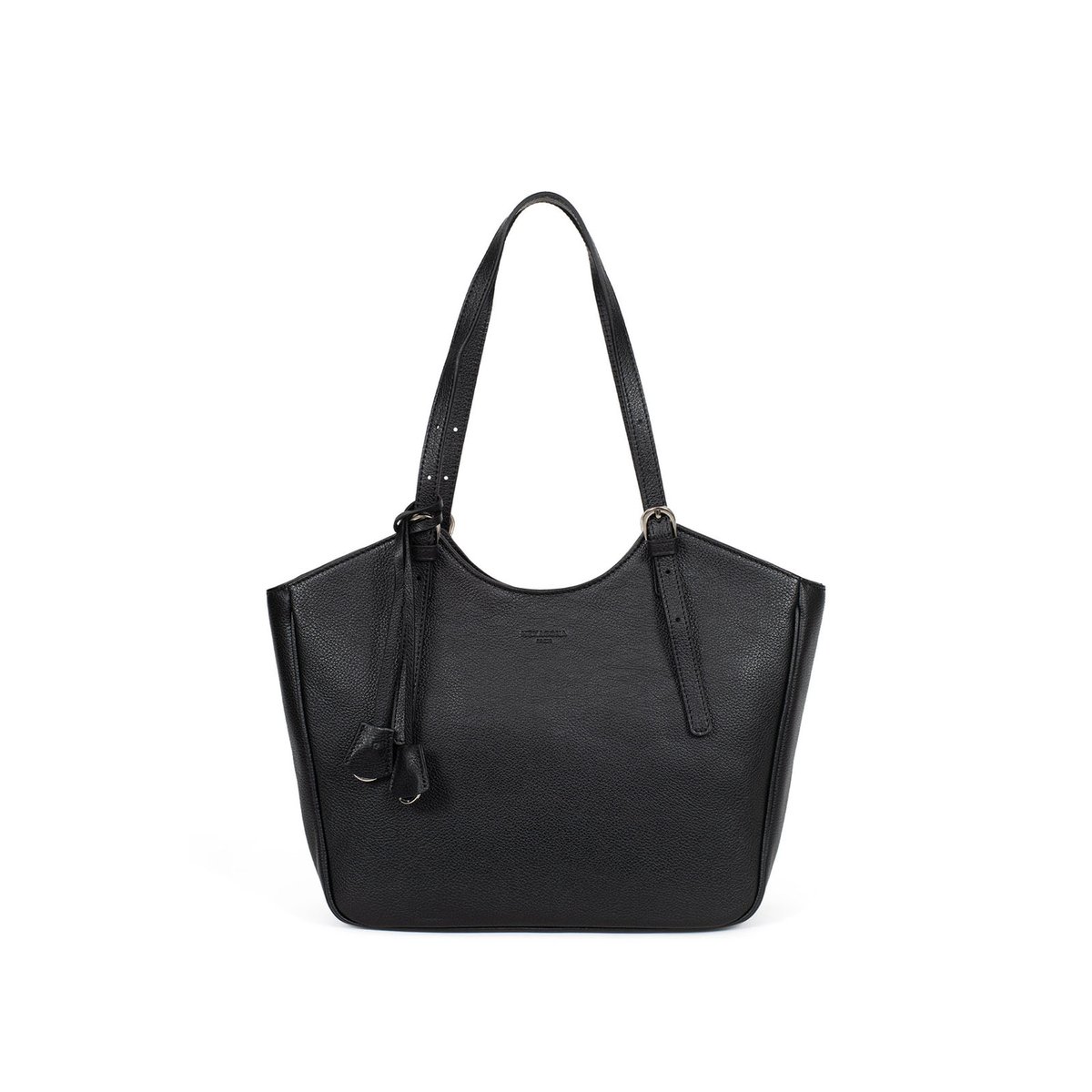 Sac porté épaule 2 anses AURORE noir, HEXAGONA