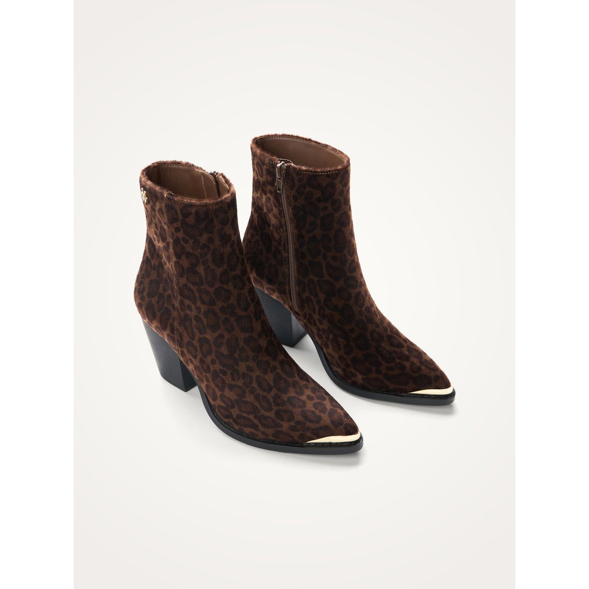 Bottines santiags Amandine à talon marron léopard, VANESSA WU
