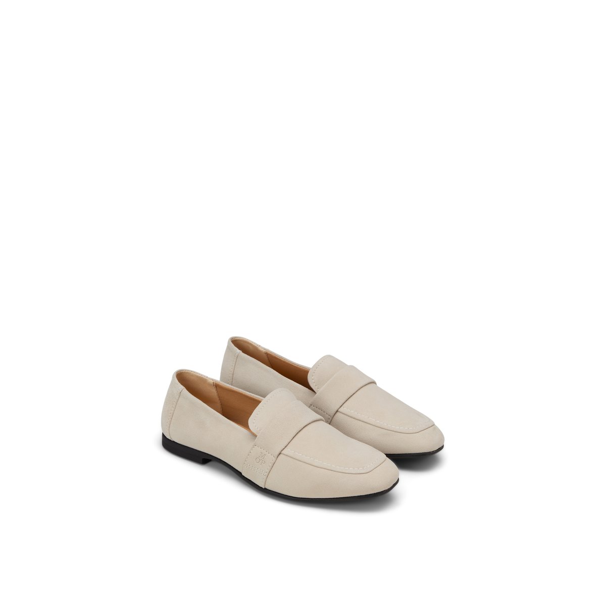 Loafer Modèle Safina en cuir de vachette velours doux beige, MARC O'POLO