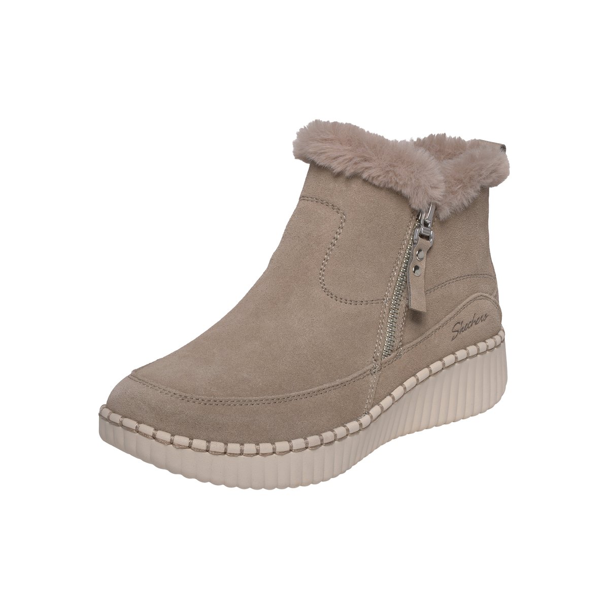 Bottine Cuir Wilshire Blvd-fresh Zip taupe, SKECHERS