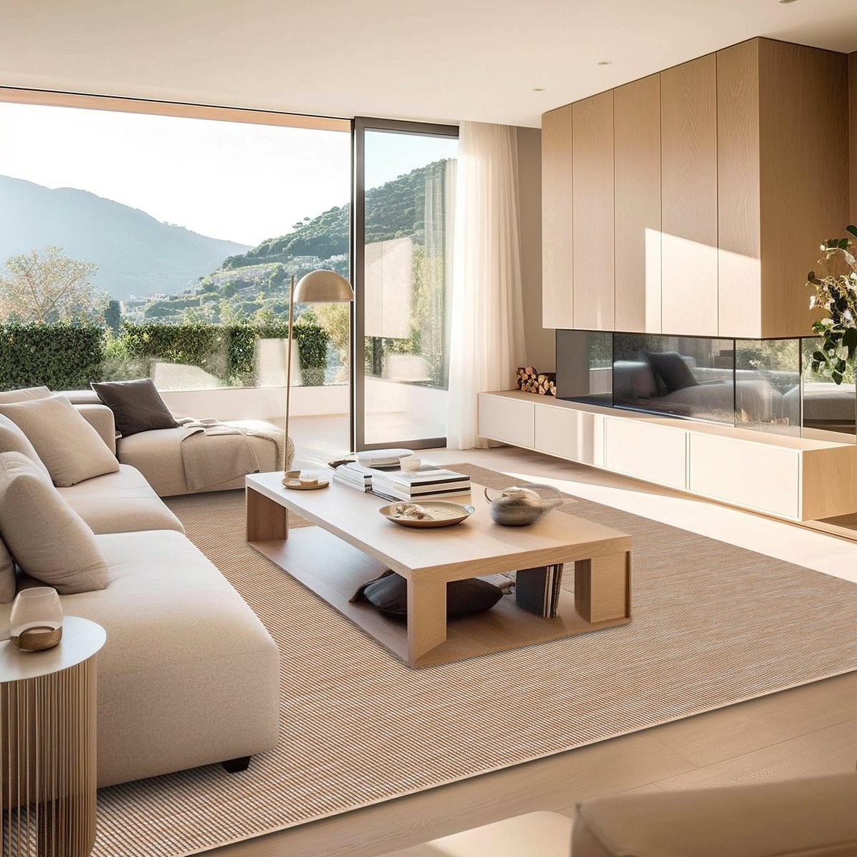 Tapis design intérieur extérieur TAORMINA brun naturel, AFK LIVING