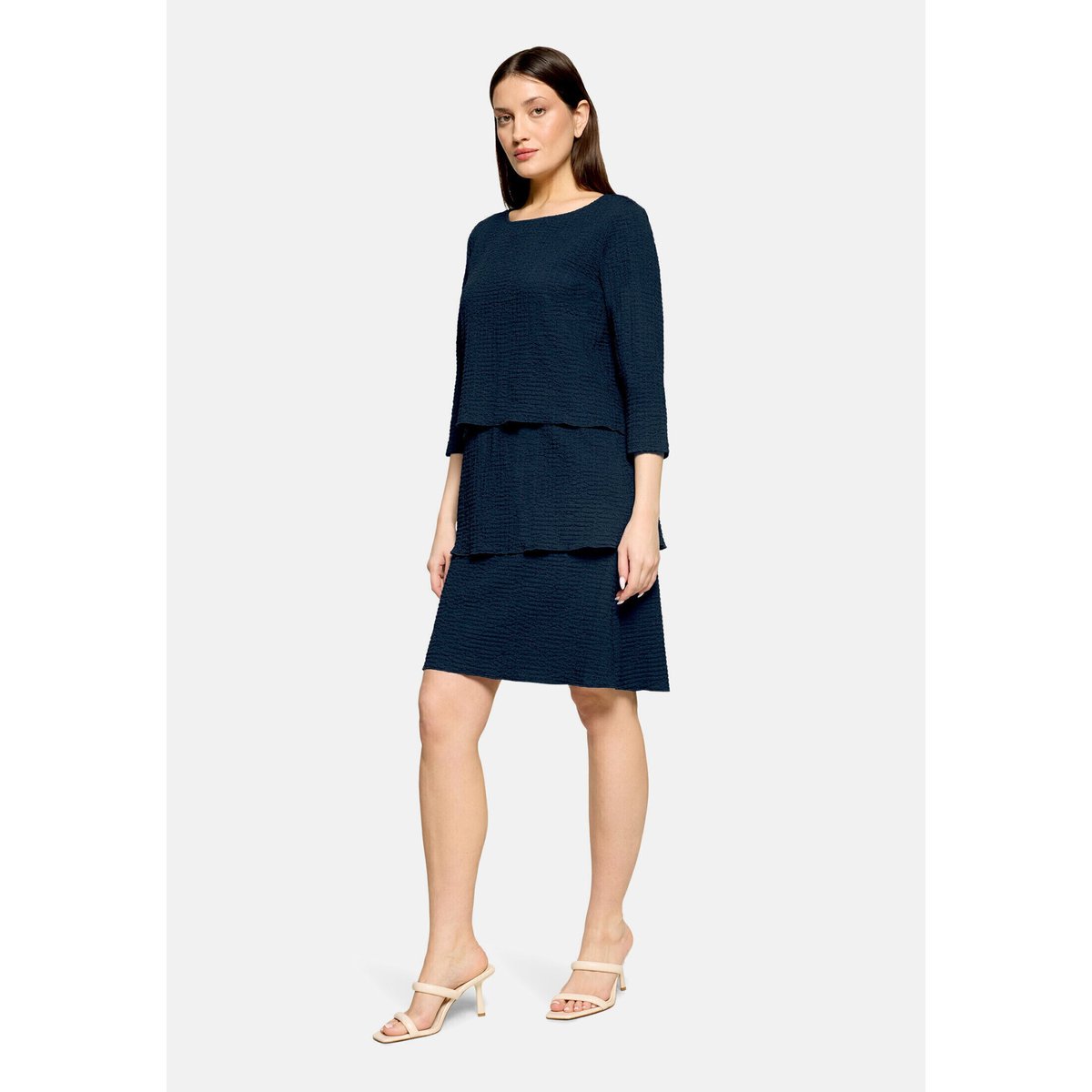 Robe à volants à manches 3/4 dark sky, BETTY BARCLAY