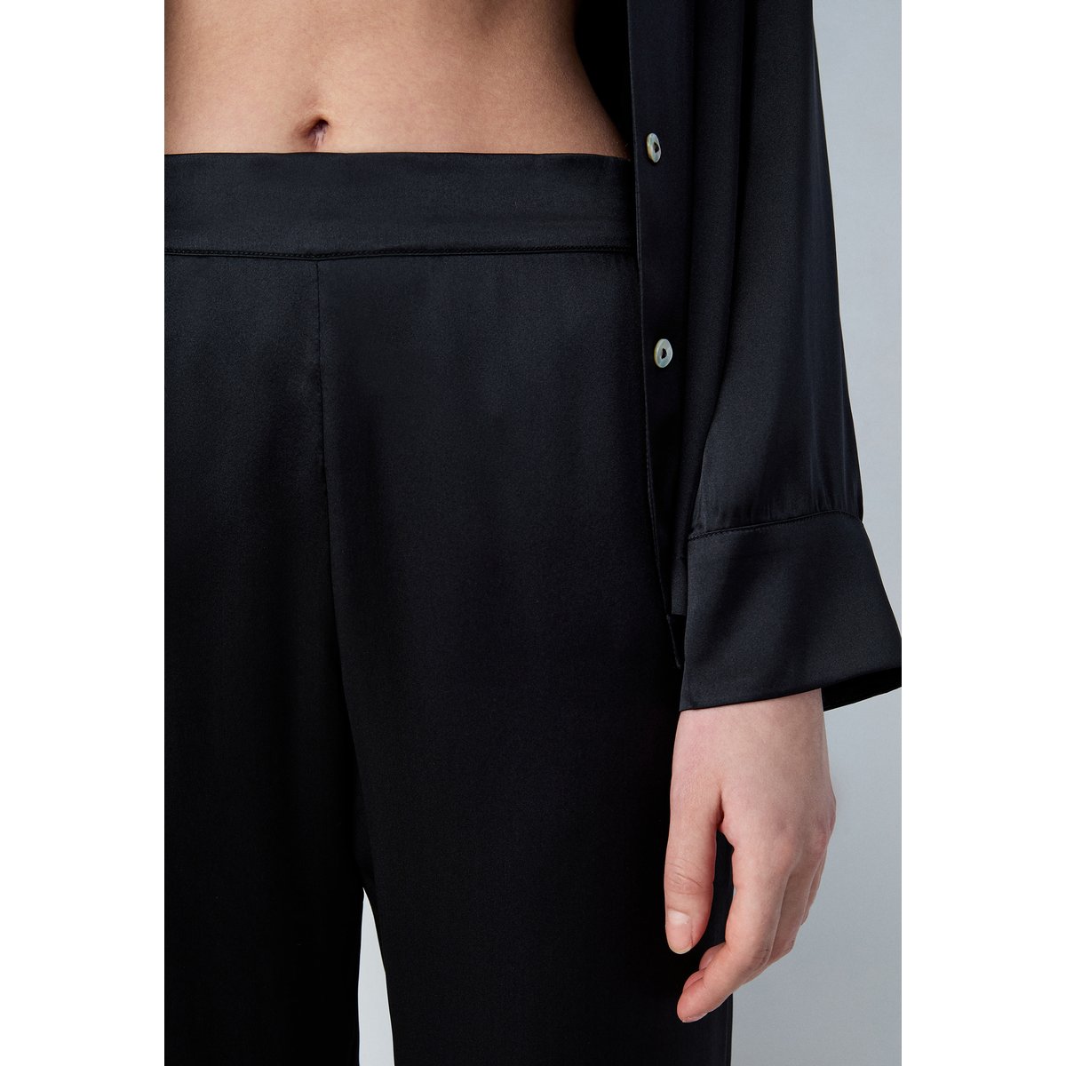 Pantalon de pyjama en soie PEARLY noir, ETAM