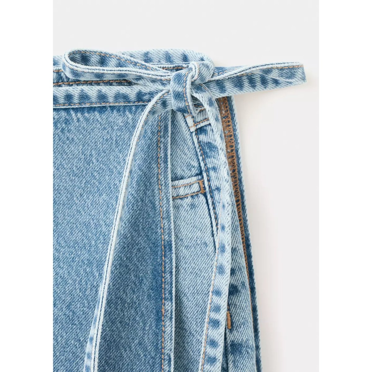 Short avec détail foulard amovible bleu clair, MANGO TEEN