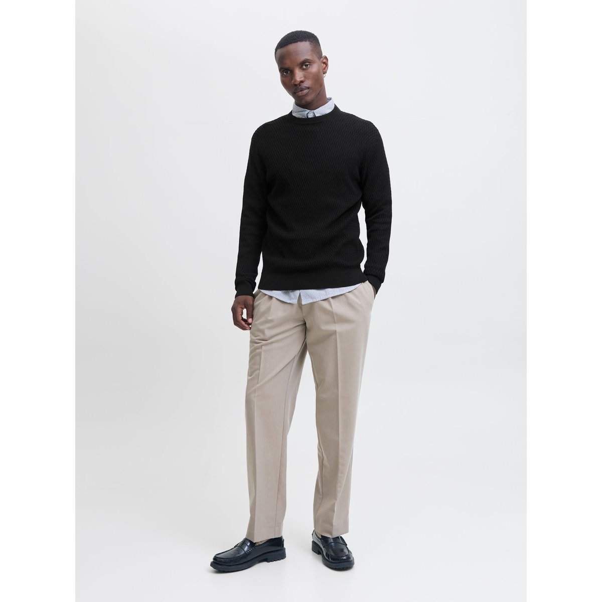 Pull En Maille black 1, JACK & JONES