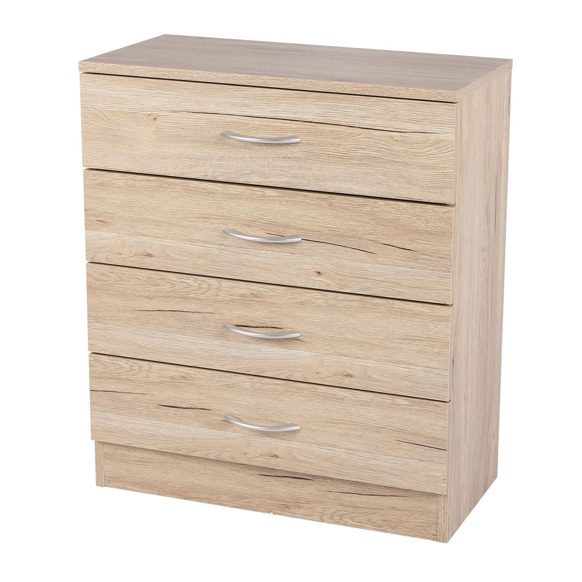 Meuble de rangement 4 tiroirs design moderne PRATIK marron, TOILINUX
