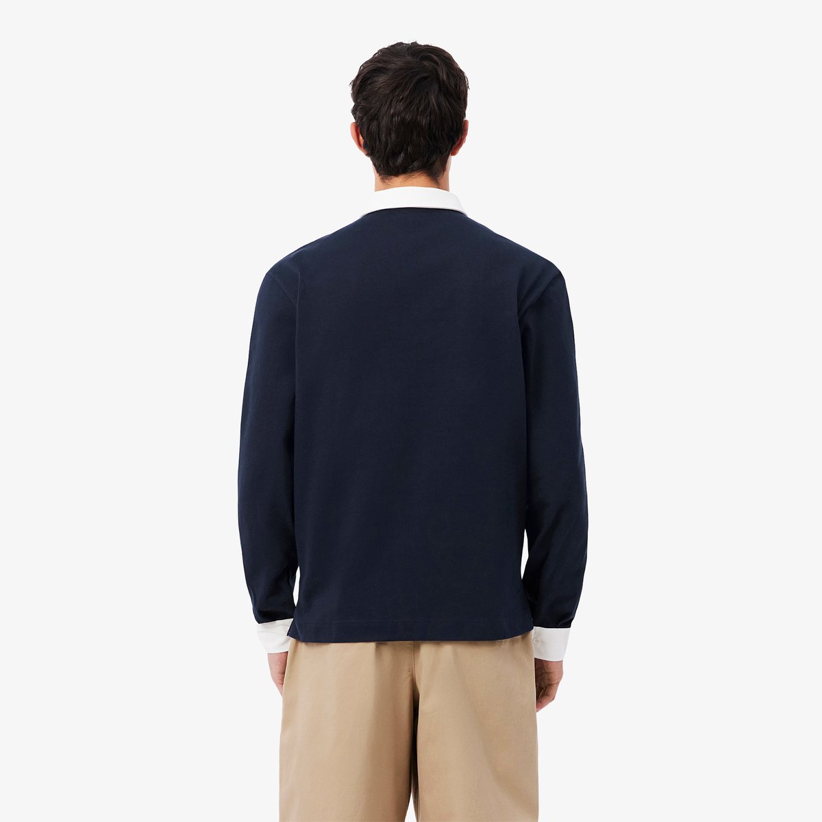 Polo rugby jersey relaxed fit bleu-mxq, LACOSTE