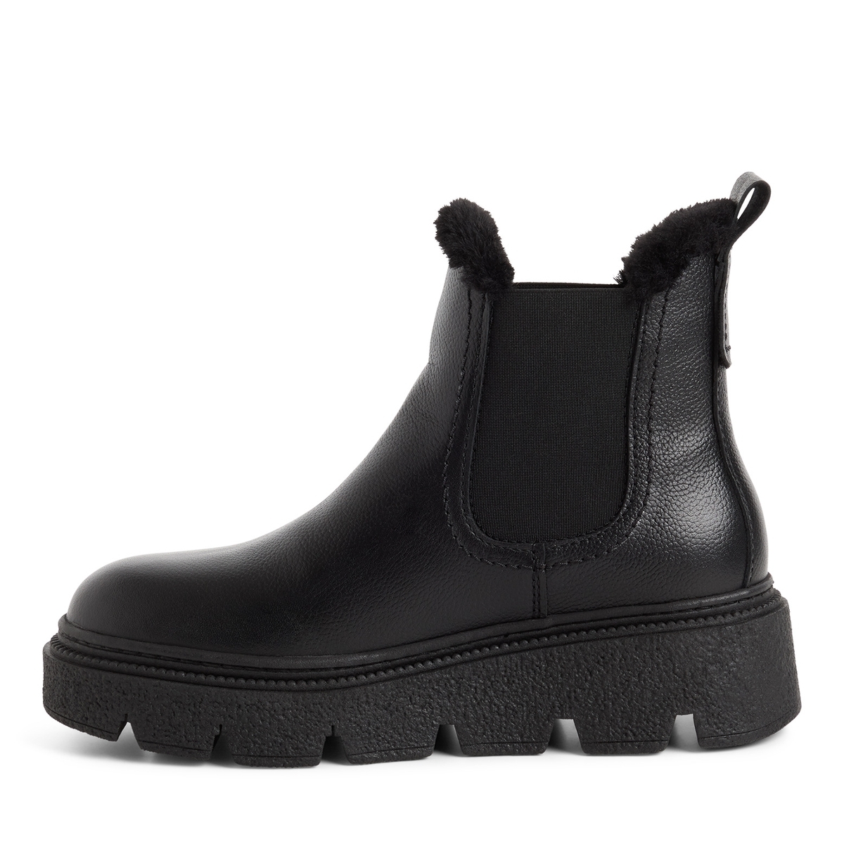 Bottine en cuir noir cuir, TAMARIS