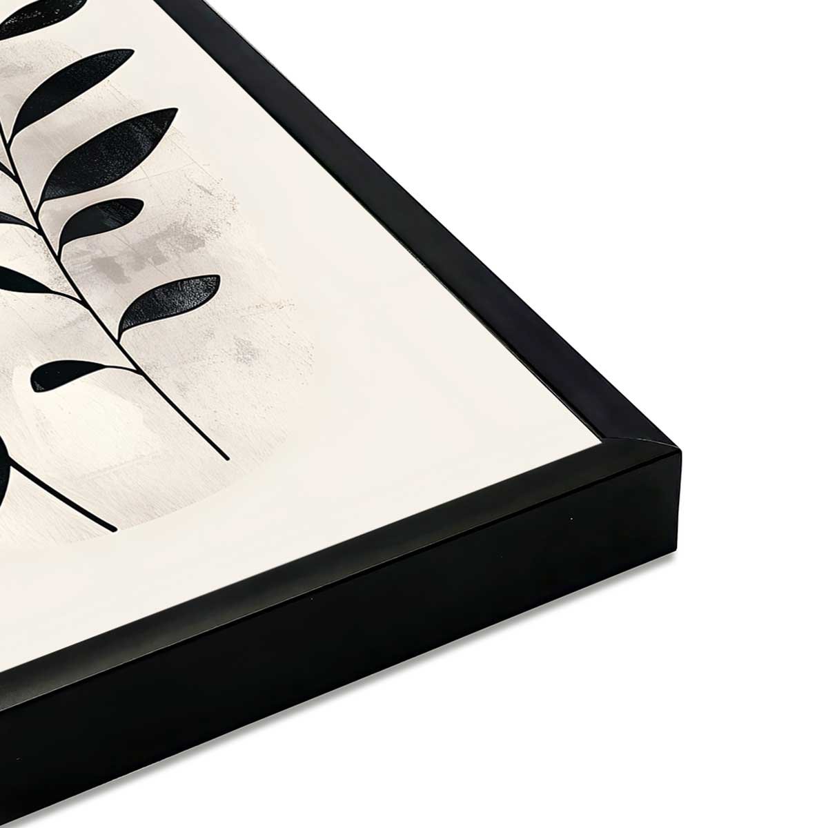 Affiche encadrée composition végétale moderne affiche + cadre en métal - noir, HEXOA