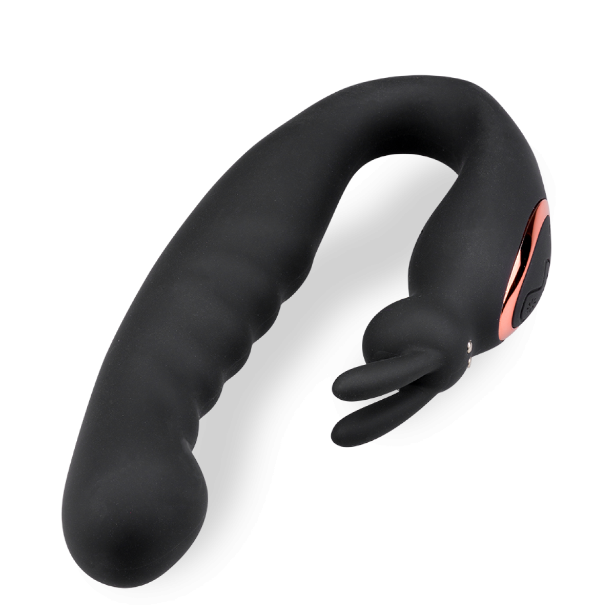 Vibromasseur puissant courbé point G Sweet Bunny noir, LOVE AND VIBES