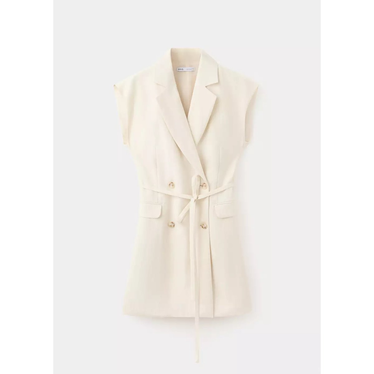Robe courte cache-cœur écru, MANGO