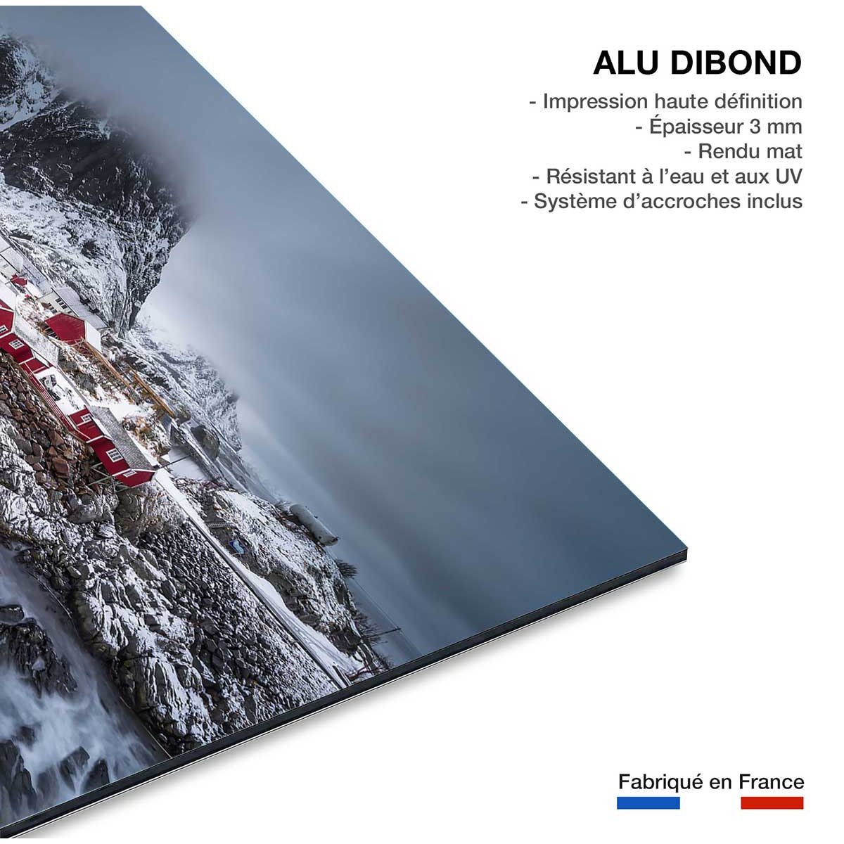 Tableau hiver magique aux lofoten tableau alu dibond, HEXOA