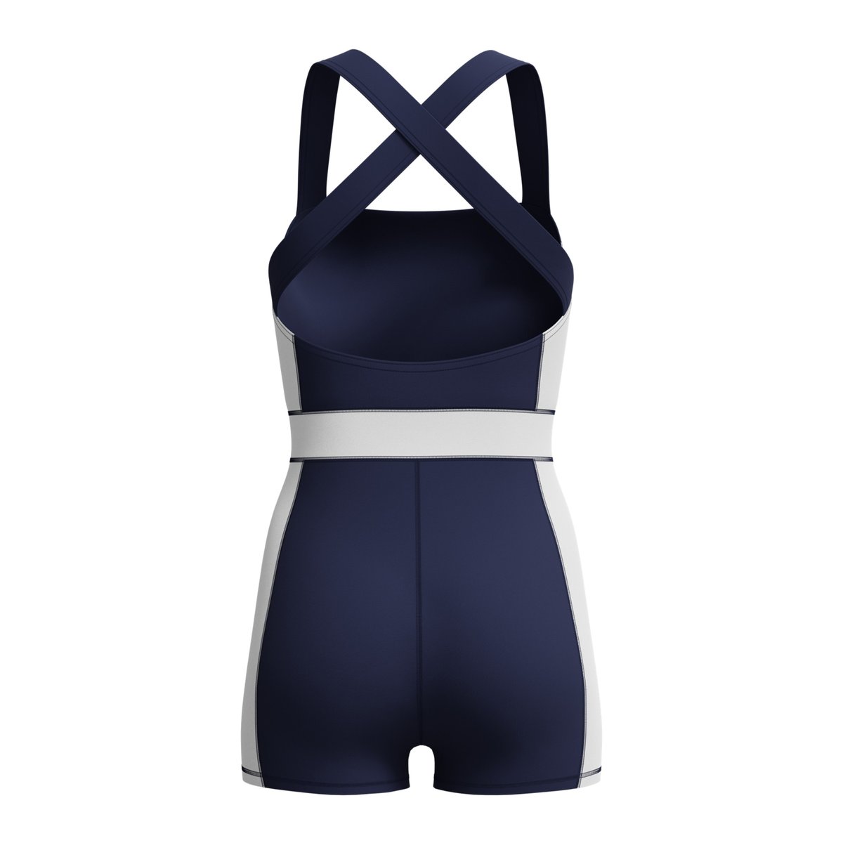 Maillot de bain 1 pièce shorty motif/style blocs de couleurs bleu marine, SPEEDO