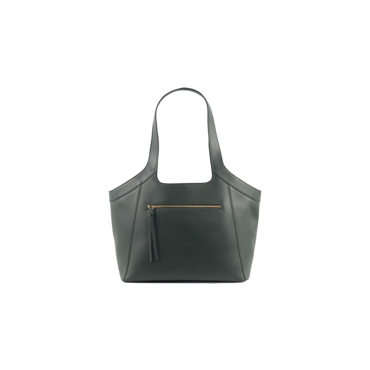 Cabas épuré en cuir SACHA vert kaki, CAROLL