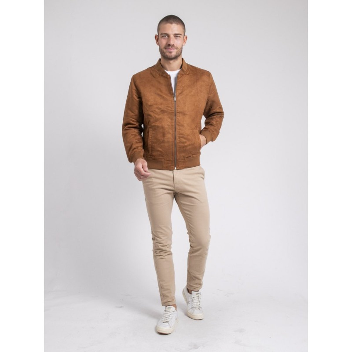 Blouson Teddy Suédine Zegan marron, RITCHIE