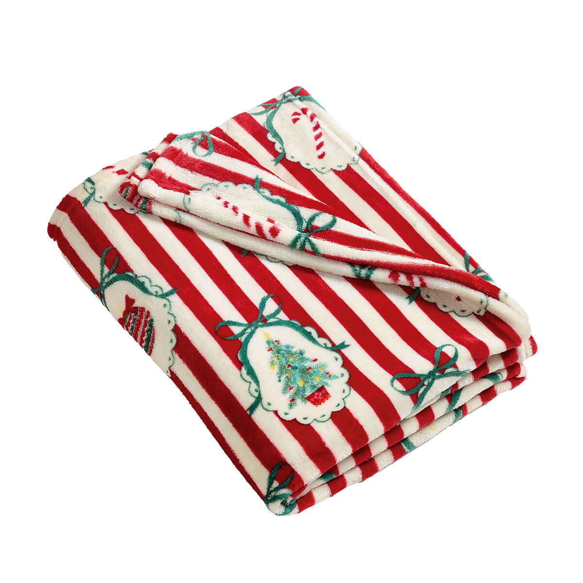 Vintage Stripe Christmas Cosy Fleece Blanket Throw red, CATHERINE LANSFIELD
