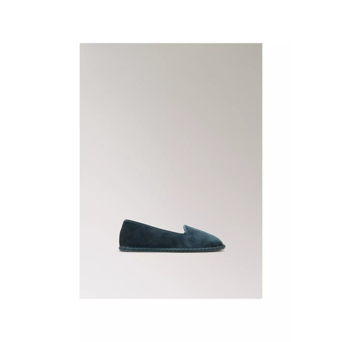 Chaussons en velours bleu marine, MANGO