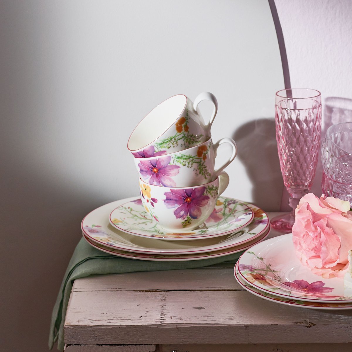 Soucoupe Tasse Petit-Déjeuner MARIEFLEUR multicolore, VILLEROY & BOCH