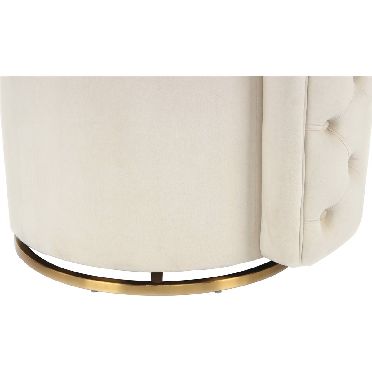 Fauteuil pivotant en velours rond crème et or doré, ARTE ESPINA