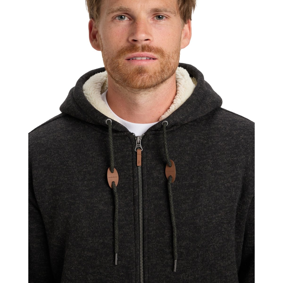 Sweat à capuche Sherpa zippé KELLER SHERPA noir black heather, QUIKSILVER