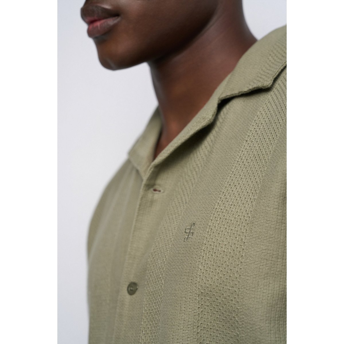 CHEMISE TEXTURÉE À MANCHES COURTES vert, SALSA JEANS