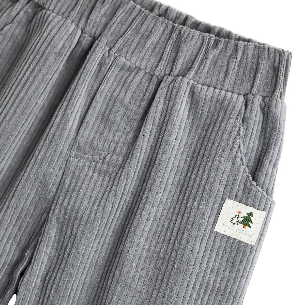 Pantalon bébé en velours côtélé Oslo gris, PETIT BEGUIN