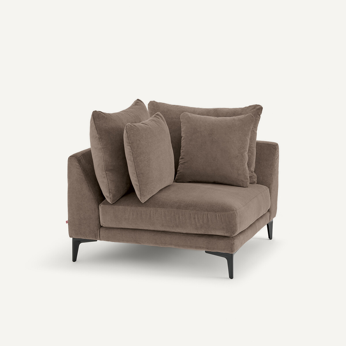 Canapé d'angle en velours stone, MODERNISTE gris moka, EMMANUEL GALLINA X AM.PM