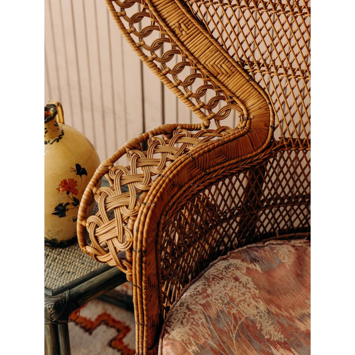 Fauteuil en rotin élégant et grandiose Emmanuel N°28 - Bon état bois clair, DEBONGOUT