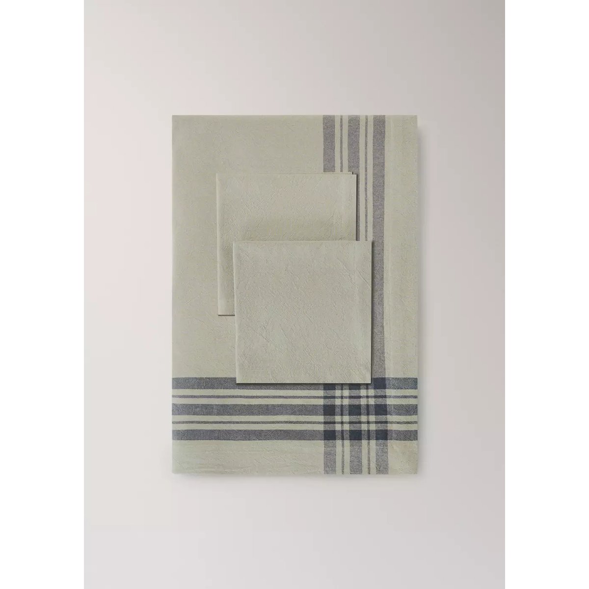 Serviettes en coton délavé 45 x 45 cm vert, MANGO HOME