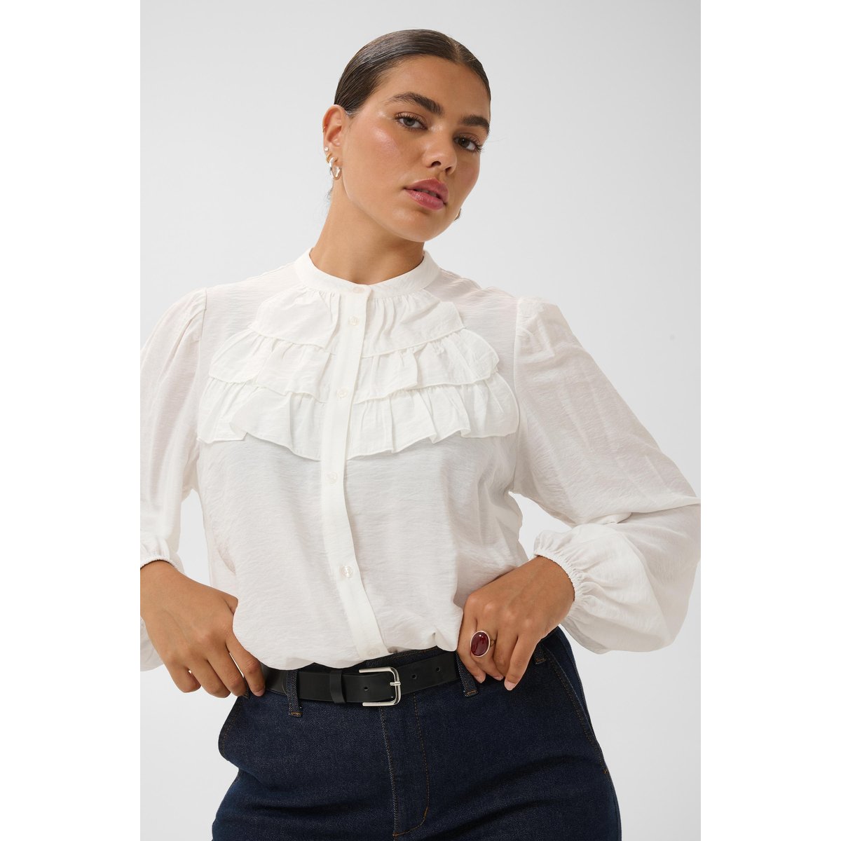 Chemise à manches longues blanc chalk, KAFFE CURVE