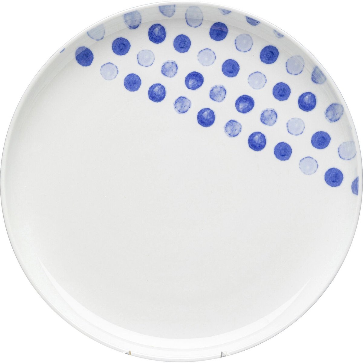 Lot de 4 assiettes plates à pois, PARTITO blanc, KARE DESIGN